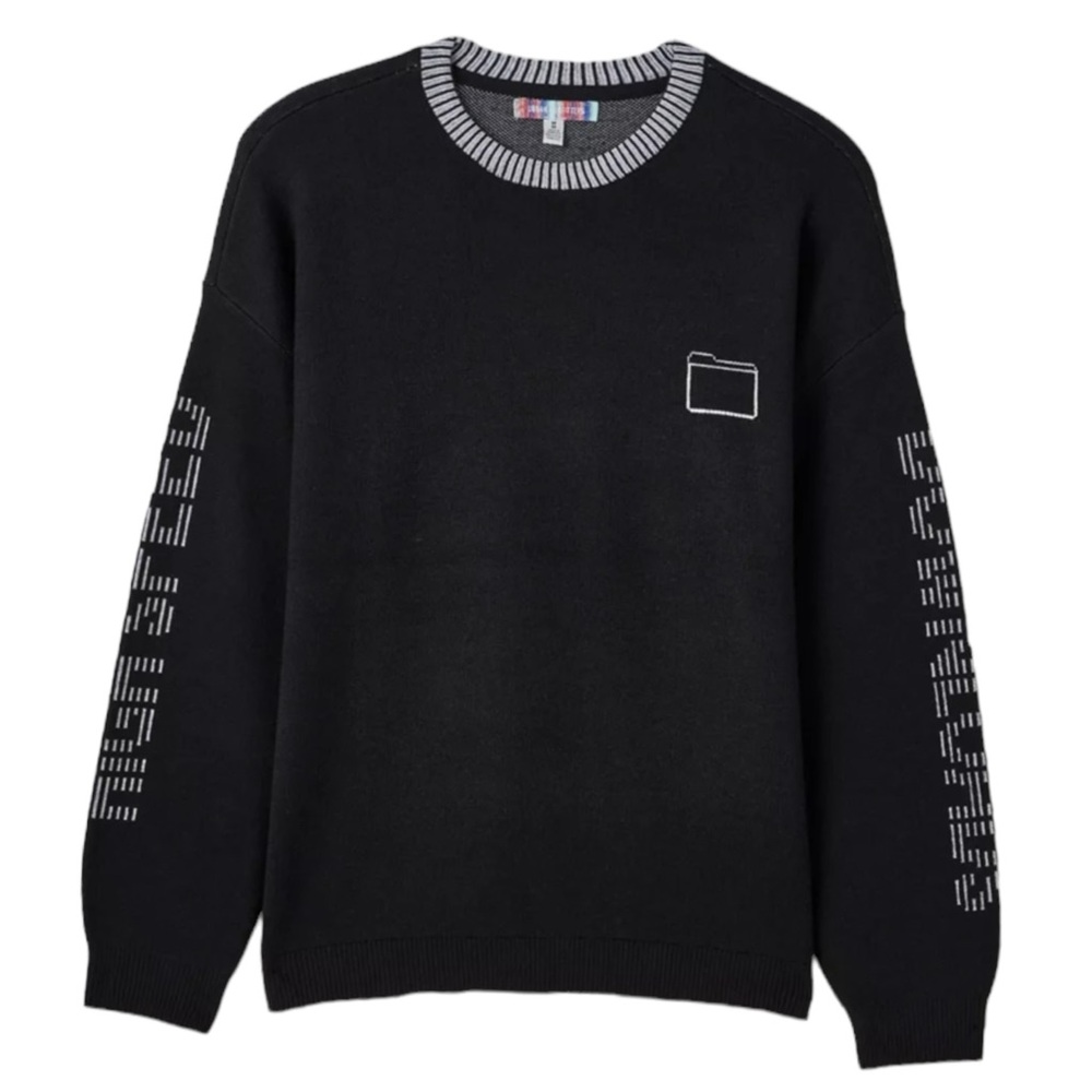 UO Downloads Graphic Crew Neck Sweater Men's Sz L - Picture 2 of 5